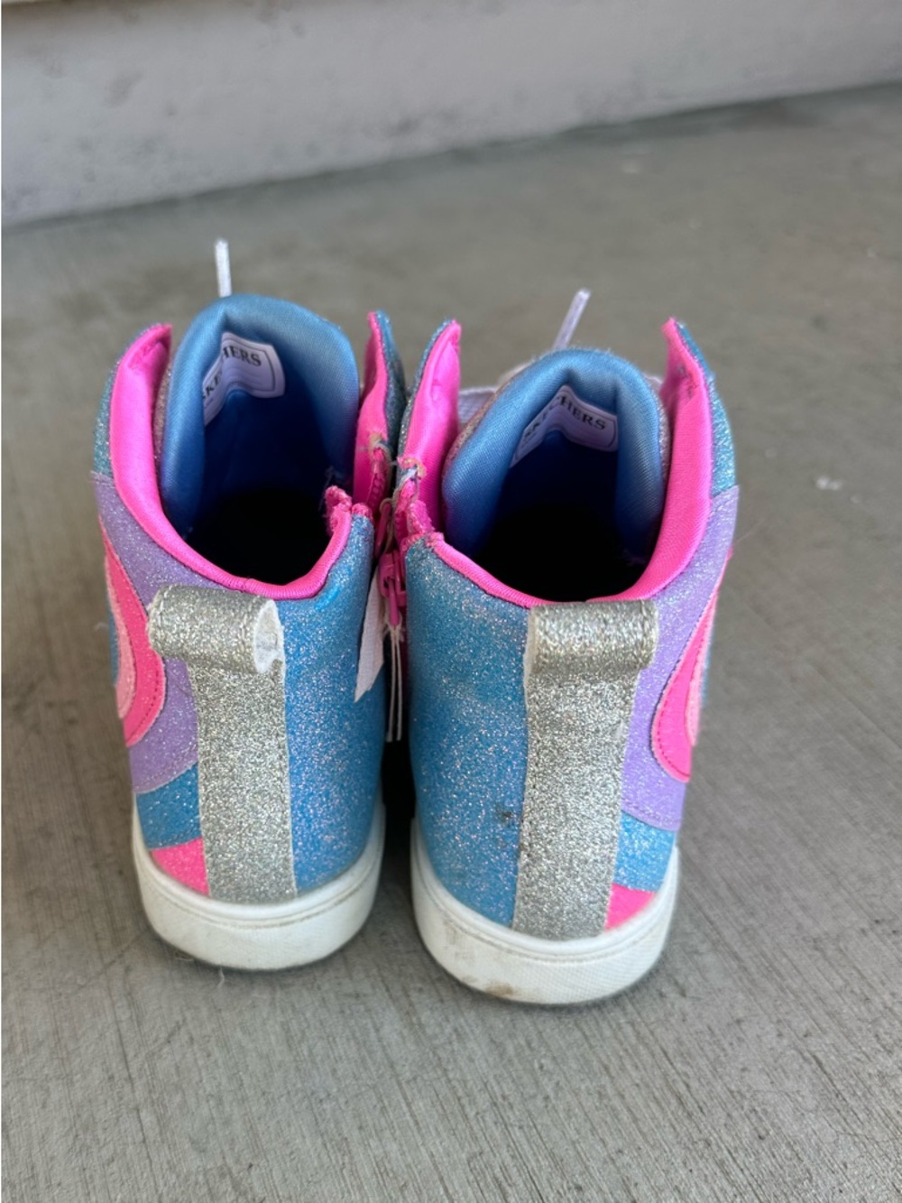 GUC Skechers Girls Twinkle Toes Heart Pop Light Up High-Top Sneakers size 3 - Picture 6 of 10